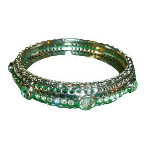 NWOT HSN Iman‎ Global Vintage Rhinestone Crystal Silvertone Mesh Bangle Bracelet